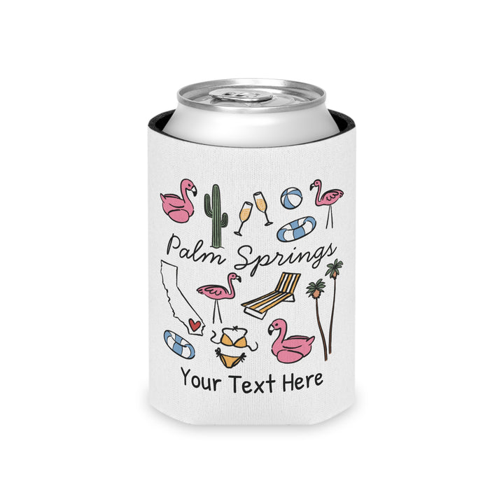 Palm Springs Can Cooler — Personalized Bachelorette Party Can Cooler