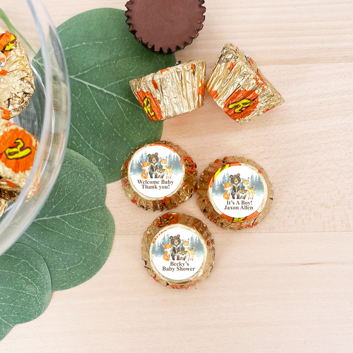 Woodland Animals, Personalized Reese's Baby Shower Favors