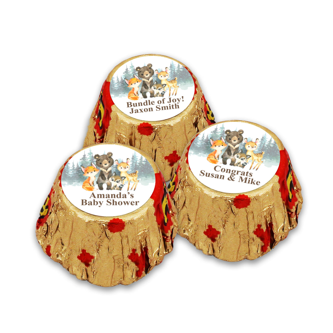 Woodland Animals, Personalized Reese's Baby Shower Favors