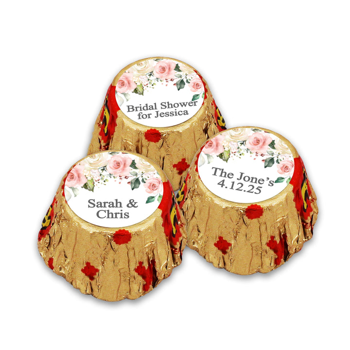 Pink and White Floral, Personalized Reese's Wedding Favors