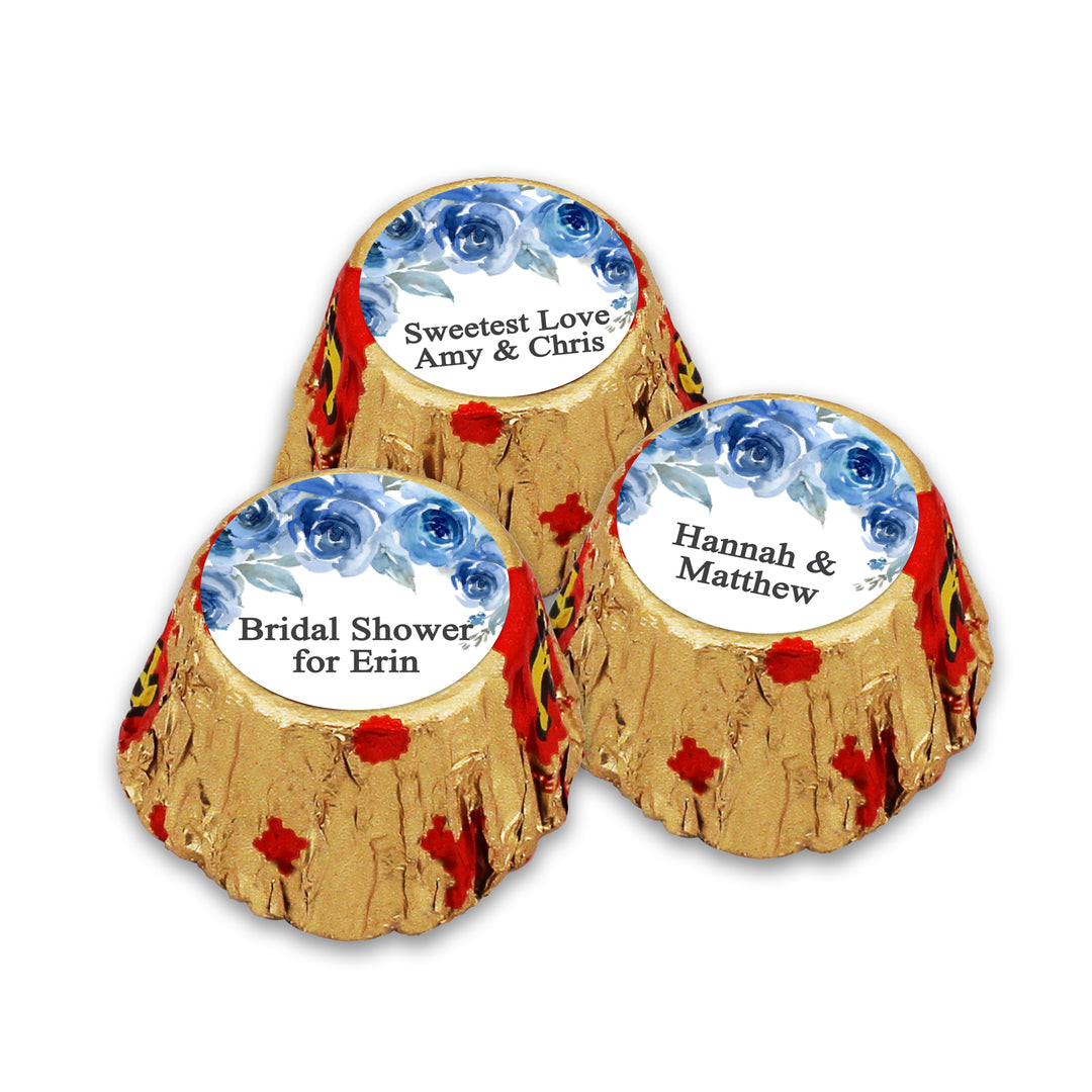 Blue Floral, Personalized Reese's Wedding Favors