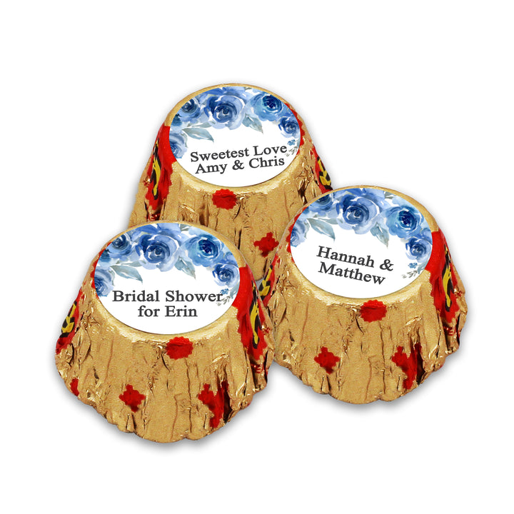 Blue Floral, Personalized Reese's Wedding Favors