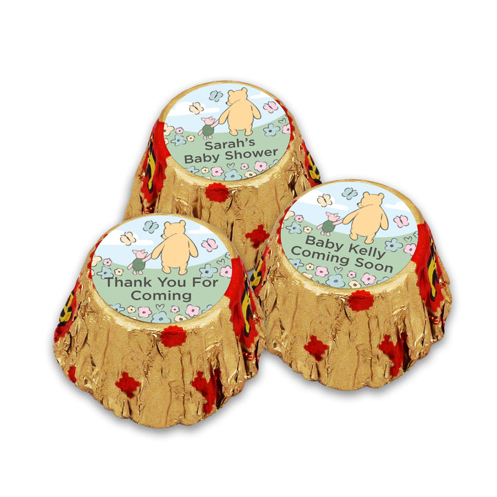 Classic Winnie the Pooh and Piglet Blue Skies, Personalized Reese's Baby Shower Favors