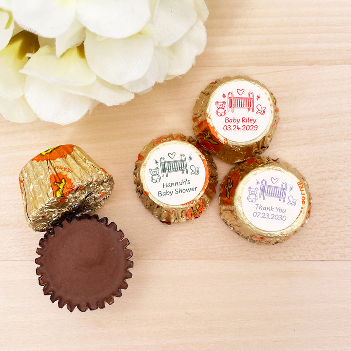 Hand Drawn Baby Shower Icon Pattern, Personalized Reese's Baby Shower Favors