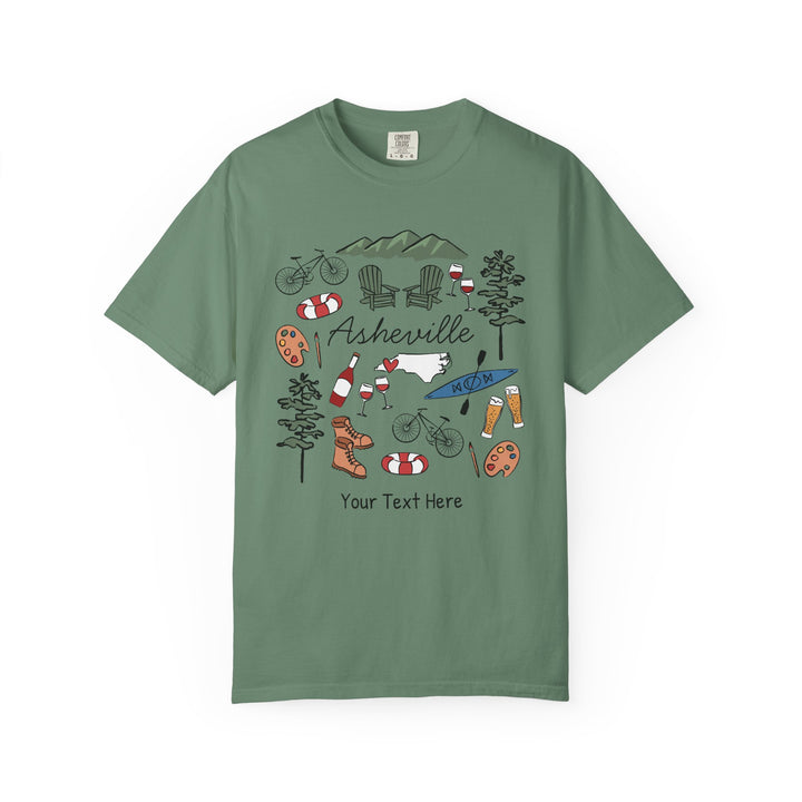 Asheville Bachelorette T-Shirt, Colorful Asheville Doodles, Unisex Comfort Colors® T-Shirt