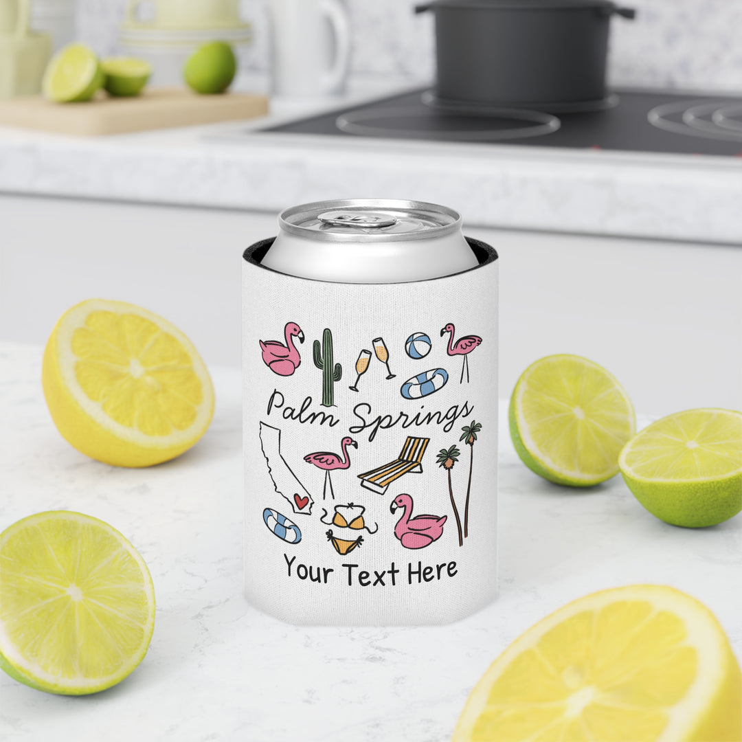Palm Springs Can Cooler — Personalized Bachelorette Party Can Cooler
