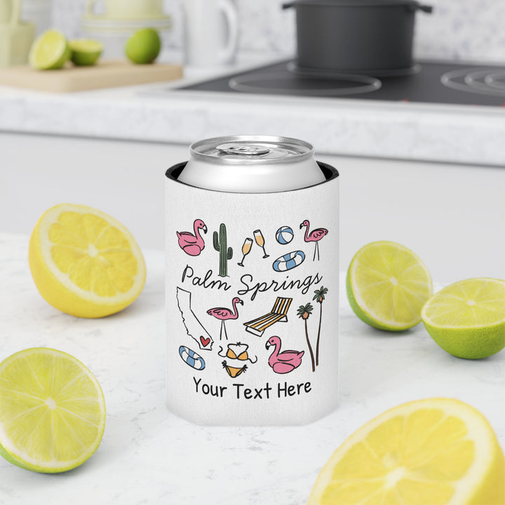 Palm Springs Can Cooler — Personalized Bachelorette Party Can Cooler