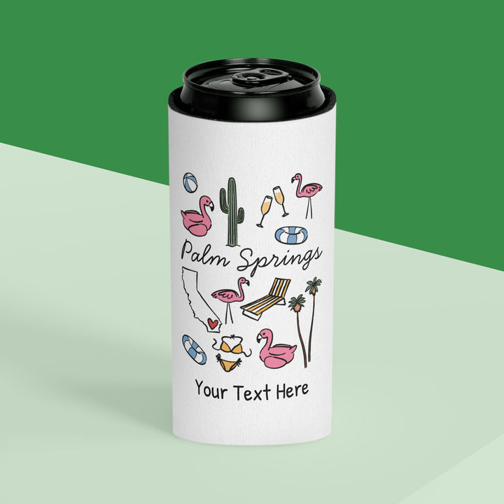 Palm Springs Can Cooler — Personalized Bachelorette Party Can Cooler