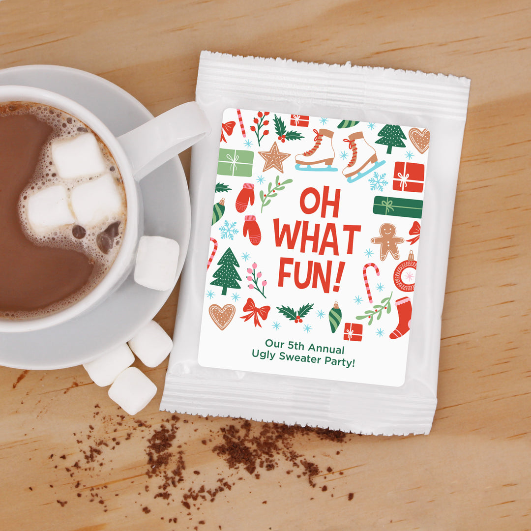 Christmas Hot Chocolate Favor & Gift, Christmas Pattern