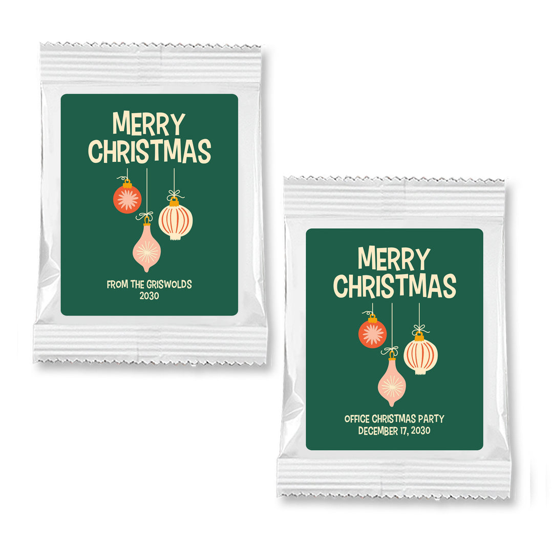 Christmas Party Favors, Personalized Hot Chocolate Favors, Mid-Century Christmas Hot Cocoa