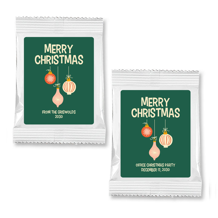 Christmas Party Favors, Personalized Hot Chocolate Favors, Mid-Century Christmas Hot Cocoa