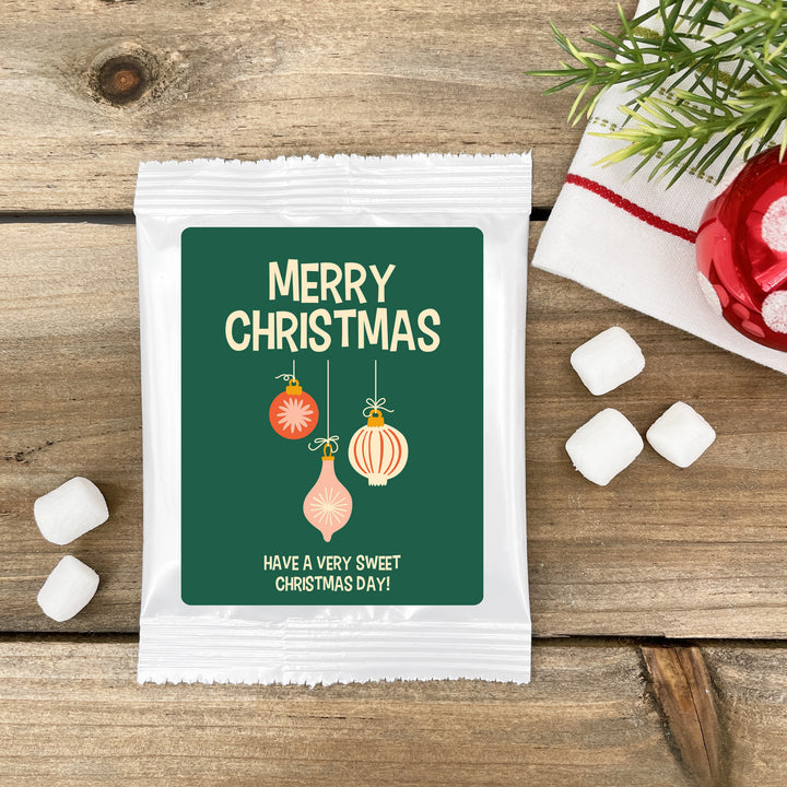 Christmas Party Favors, Personalized Hot Chocolate Favors, Mid-Century Christmas Hot Cocoa