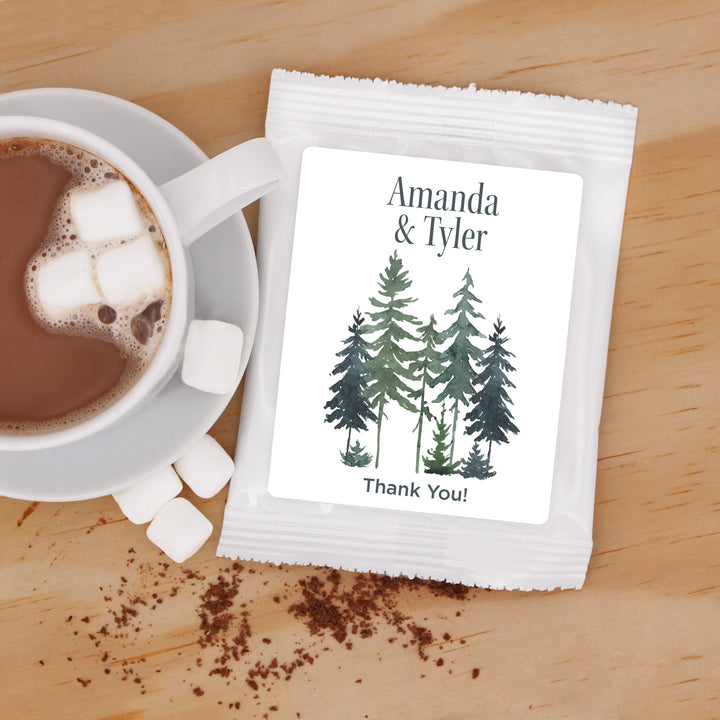 Watercolor Pine Trees Hot Chocolate Mix