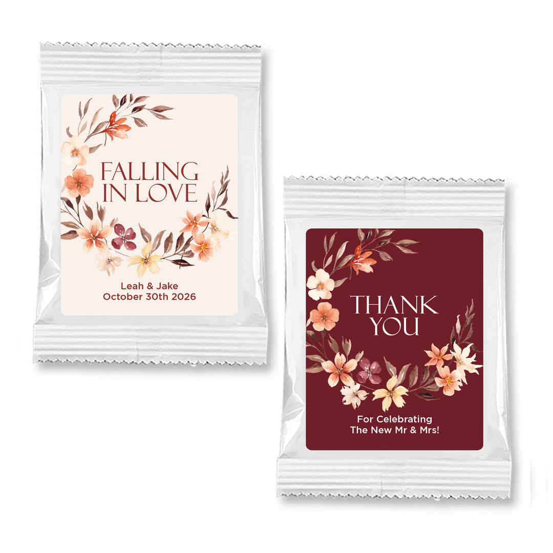 Hot Cocoa Wedding Favors, Wedding Favor Cocoa, Autumn Watercolor Wreath Hot Chocolate