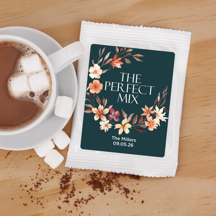 Hot Cocoa Wedding Favors, Wedding Favor Cocoa, Autumn Watercolor Wreath Hot Chocolate