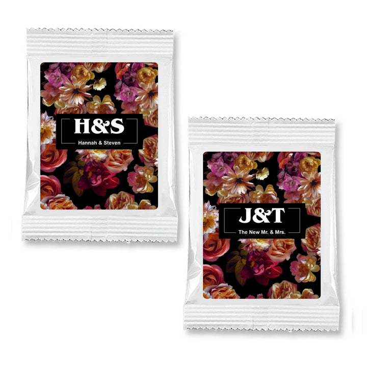 Hot Cocoa Wedding Favors, Wedding Favor Cocoa, Dutch Florals, Dark Floral Hot Chocolate