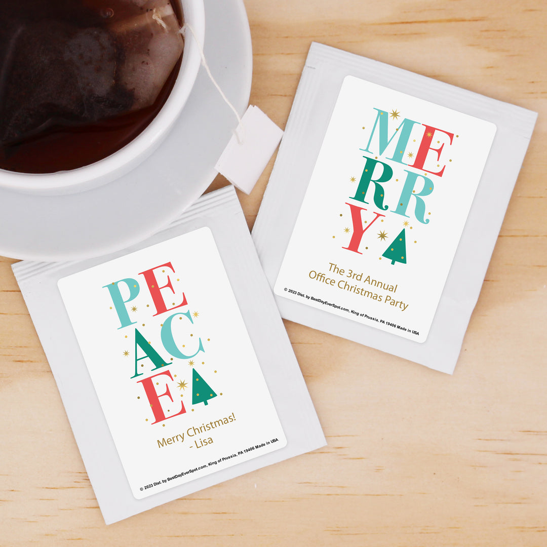 Personalized Christmas Tea Favors, Christmas Sparkle Tea Party