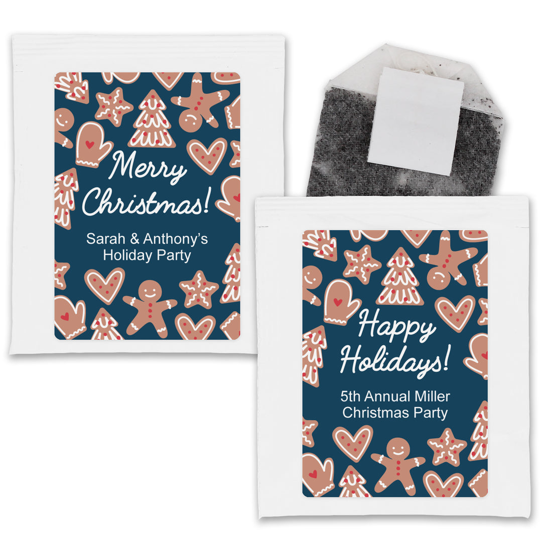 Personalized Christmas Tea Favors, Gingerbread Cookies