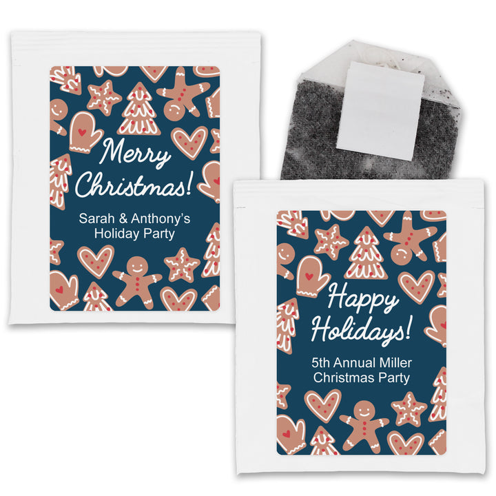 Personalized Christmas Tea Favors, Gingerbread Cookies