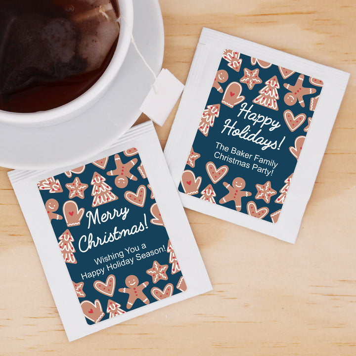 Personalized Christmas Tea Favors, Gingerbread Cookies