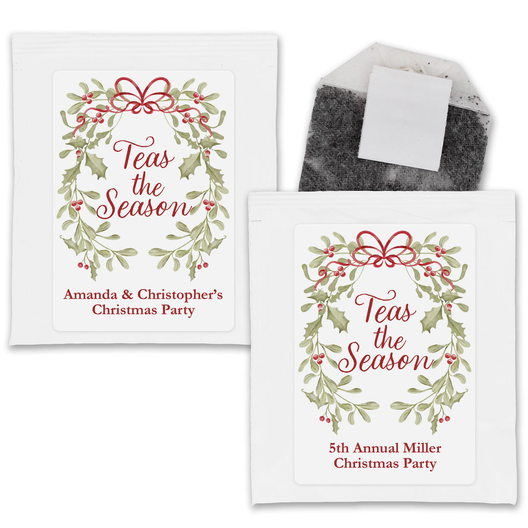 Teas the Season, Mistletoe & Bows Tea Bag Favors