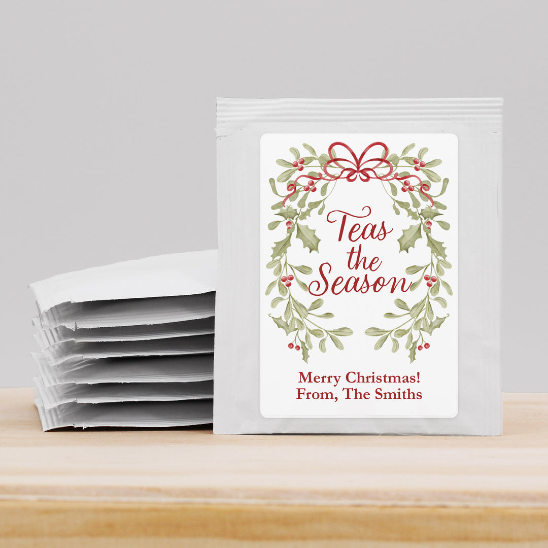 Teas the Season, Mistletoe & Bows Tea Bag Favors