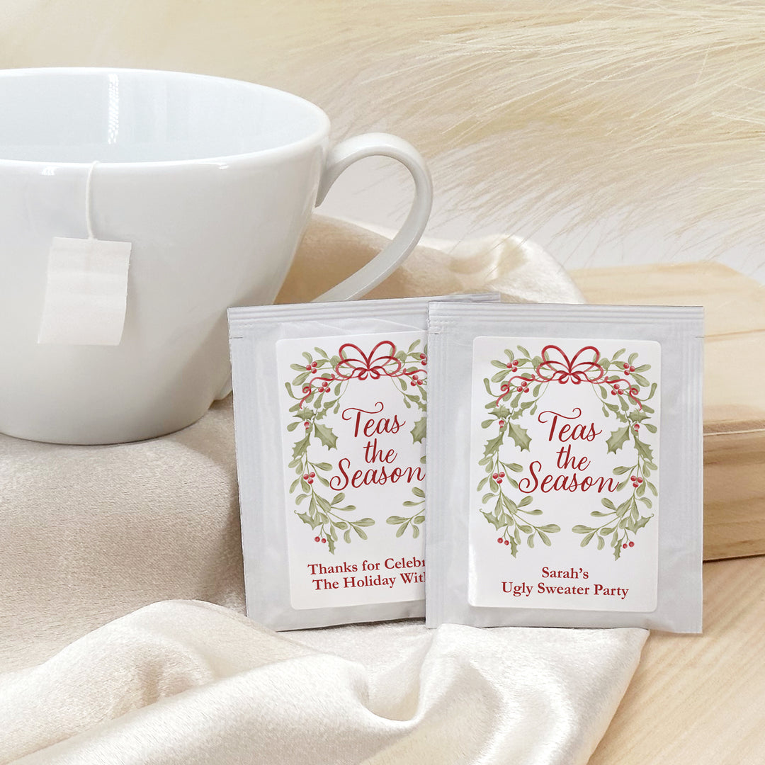 Teas the Season, Mistletoe & Bows Tea Bag Favors