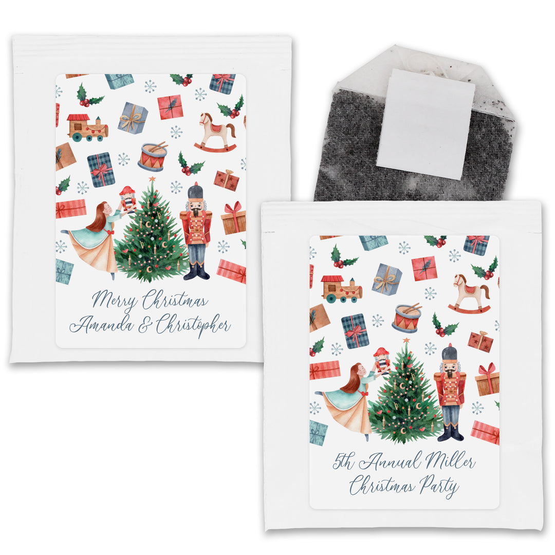 Personalized Christmas Tea Favors, Christmas Tea Party, Nutcracker