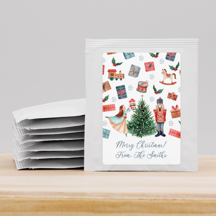 Personalized Christmas Tea Favors, Christmas Tea Party, Nutcracker