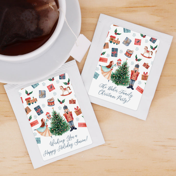 Personalized Christmas Tea Favors, Christmas Tea Party, Nutcracker