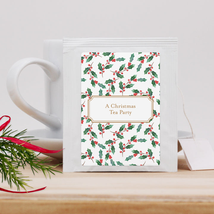 Personalized Christmas Tea Favors, Christmas Tea Party, Winter Patterns