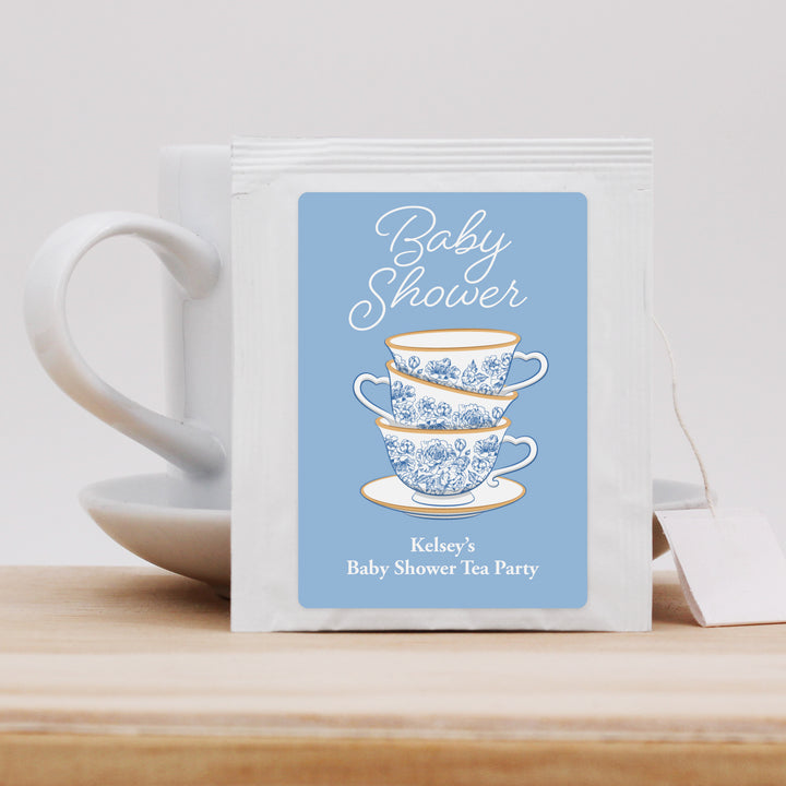 Baby Shower Tea Favors, French Toile, Chinoiserie Tea Cup Favors