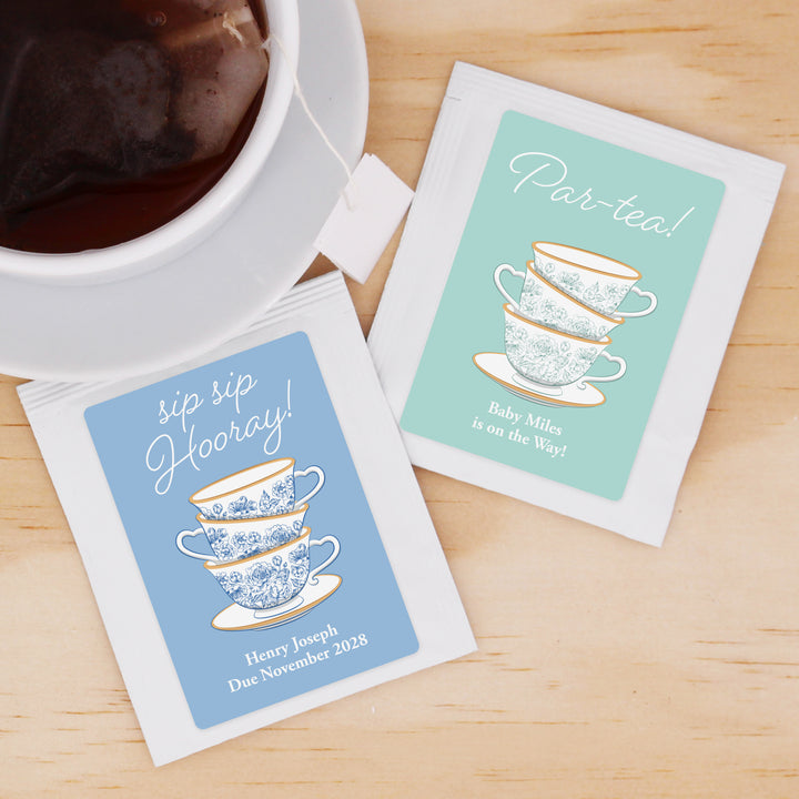 Baby Shower Tea Favors, French Toile, Chinoiserie Tea Cup Favors