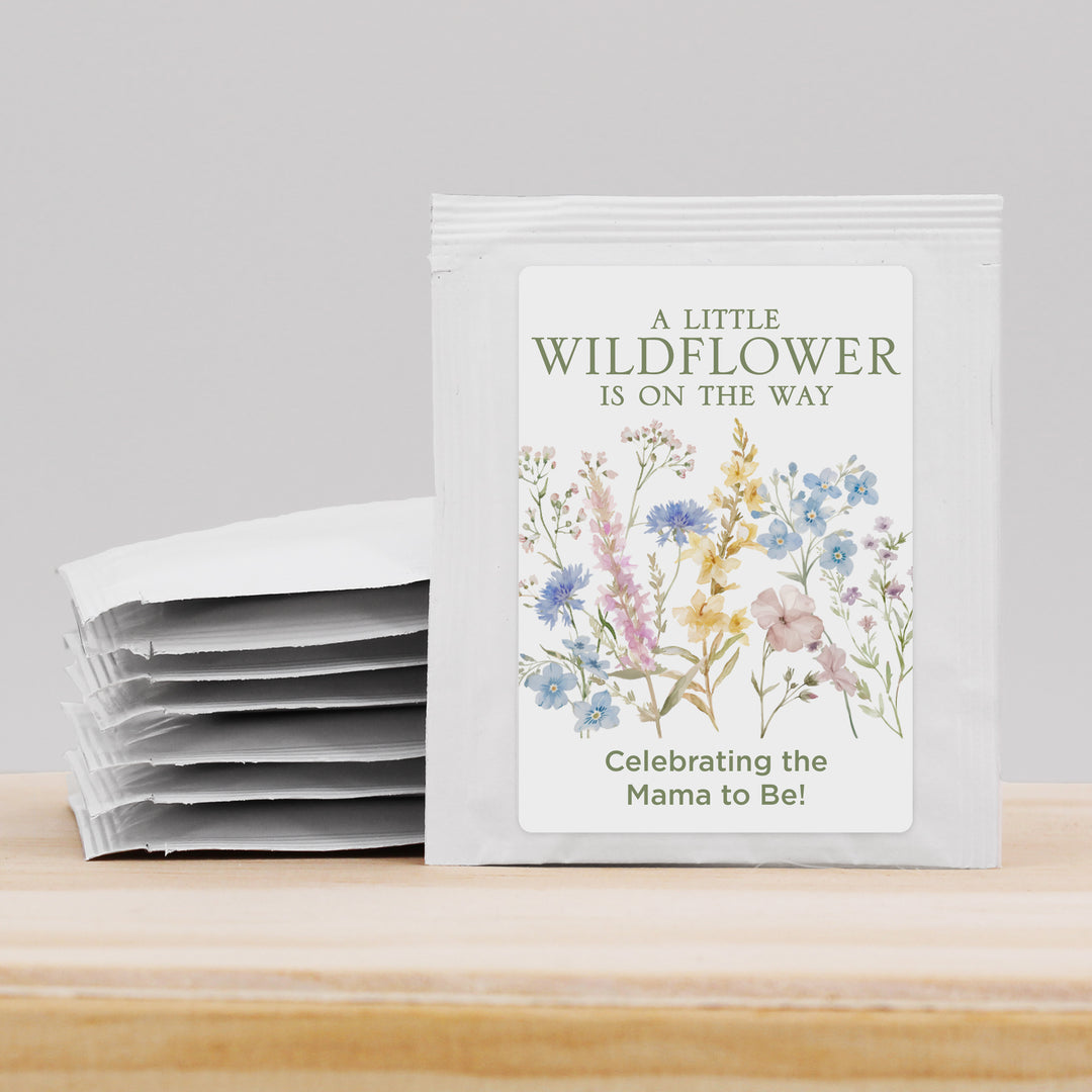 A Little Wildflower is on the Way, Baby Shower Tea Bags
