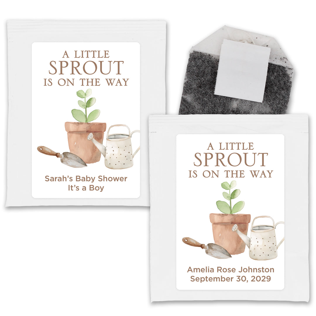 A Little Sprout is on the Way, Baby Shower Tea Bags