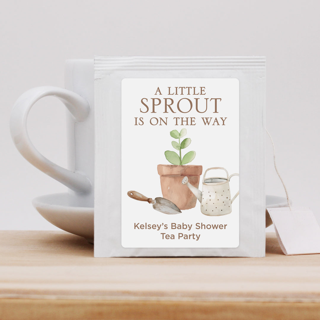 A Little Sprout is on the Way, Baby Shower Tea Bags