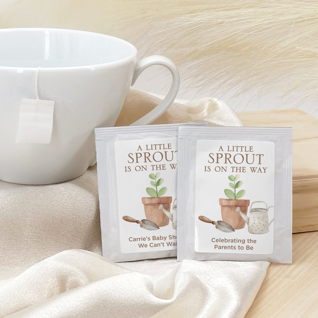 A Little Sprout is on the Way, Baby Shower Tea Bags