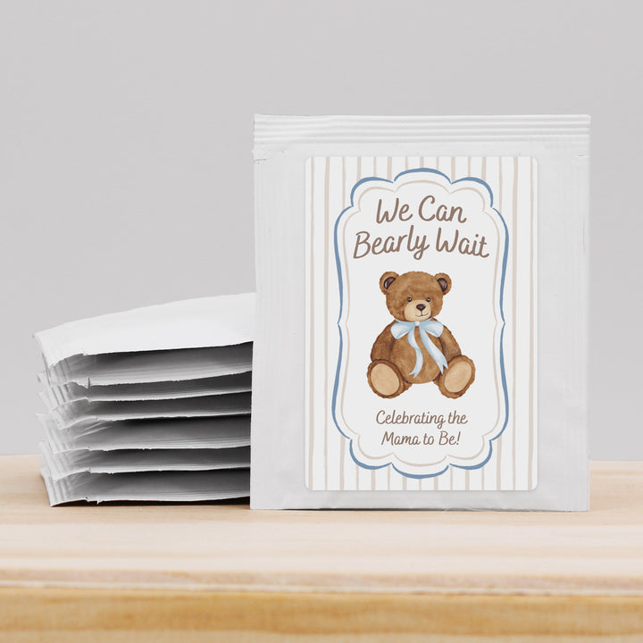 We Can Bearly Wait, Watercolor Bear, Baby Shower Tea Bags
