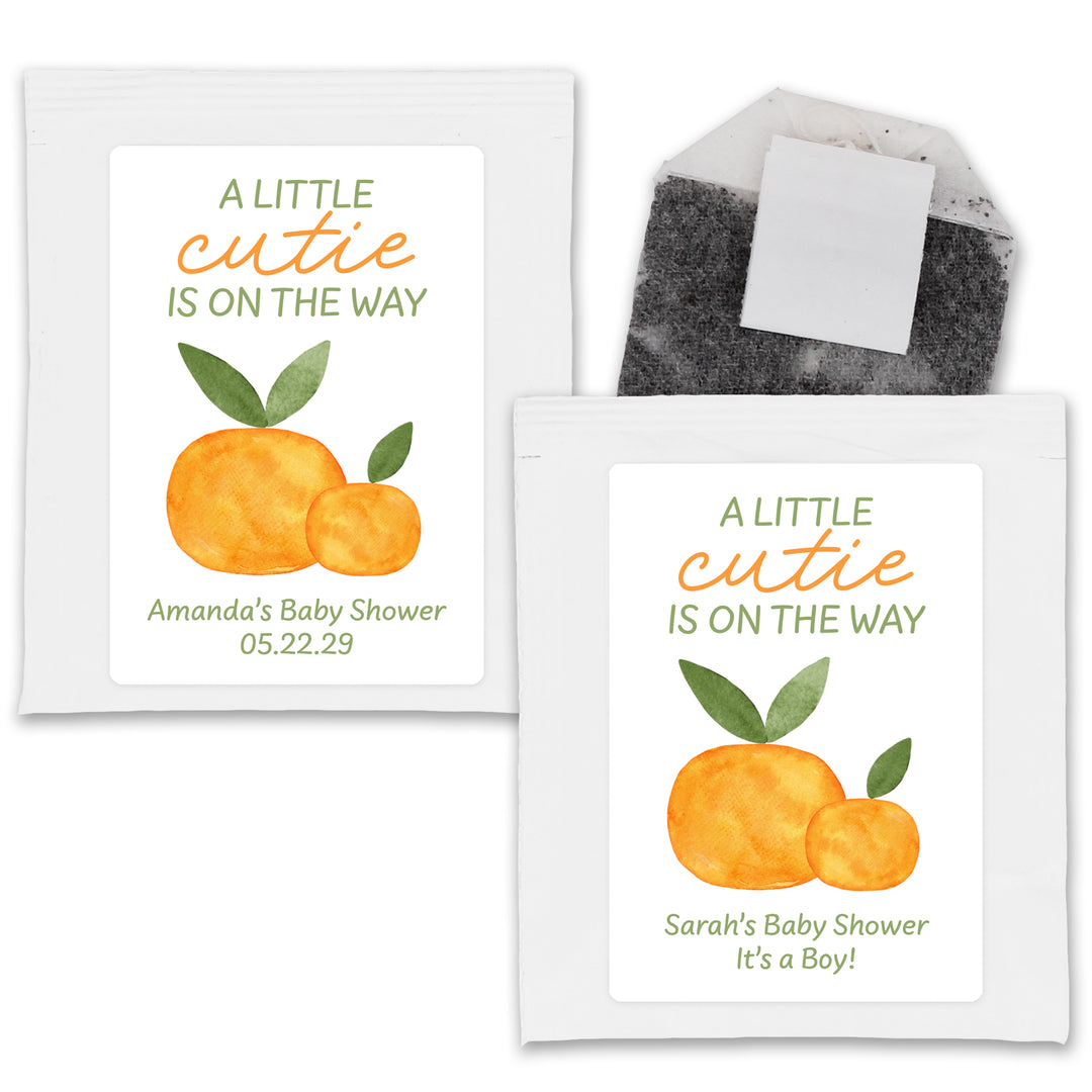 A Little Cutie is on the Way, Baby Shower Tea Bags