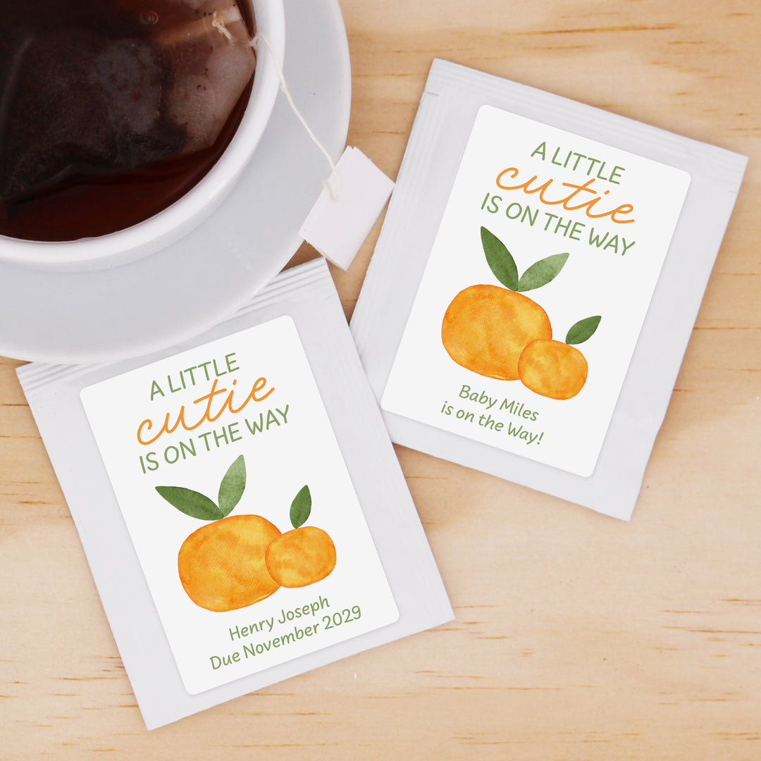 A Little Cutie is on the Way, Baby Shower Tea Bags