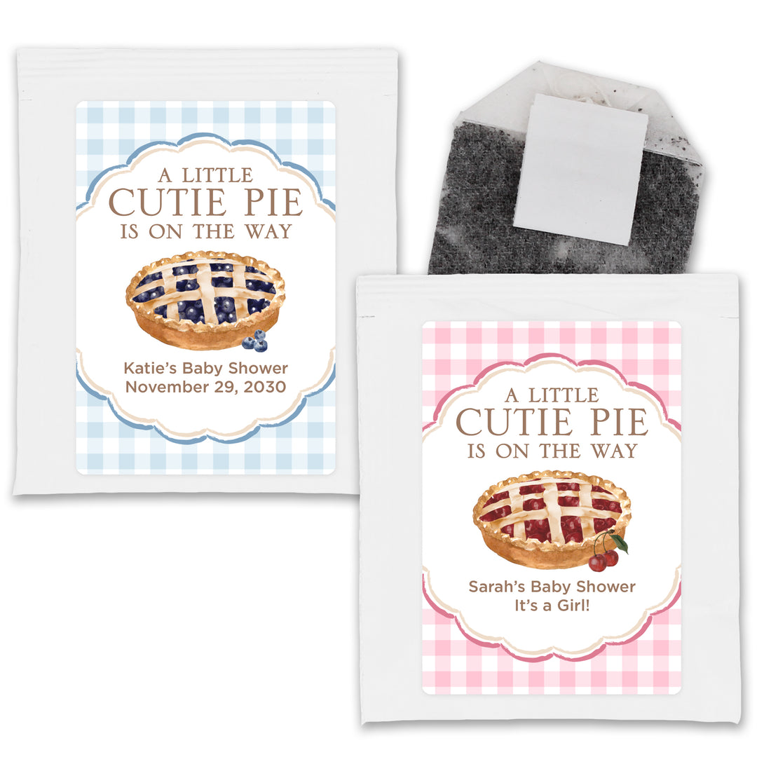 A Little Cutie Pie is on the Way, Baby Shower Tea Bags