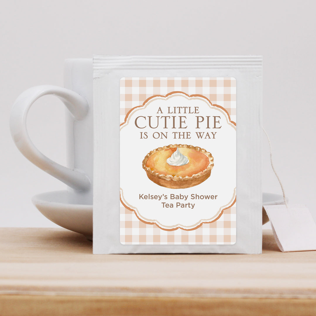 A Little Cutie Pie is on the Way, Baby Shower Tea Bags