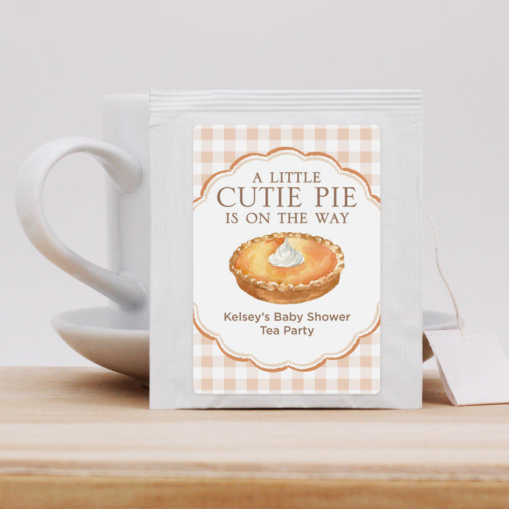 A Little Cutie Pie is on the Way, Baby Shower Tea Bags