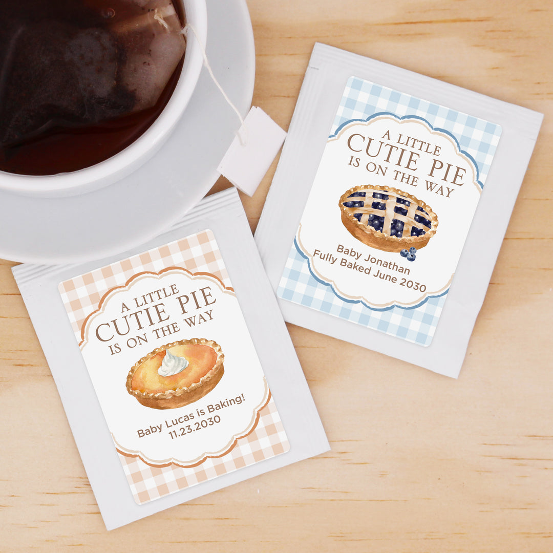 A Little Cutie Pie is on the Way, Baby Shower Tea Bags