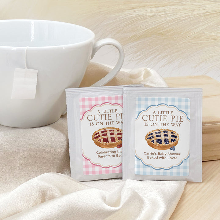 A Little Cutie Pie is on the Way, Baby Shower Tea Bags