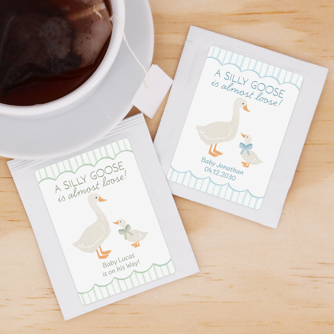 A Silly Goose is Almost Loose, Baby Shower Tea Bags