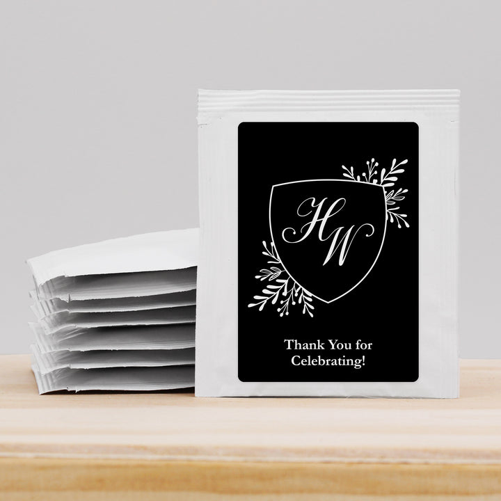 Wedding Favor Personalized Tea Bags, Wedding Initials, Wedding Monogram Crest