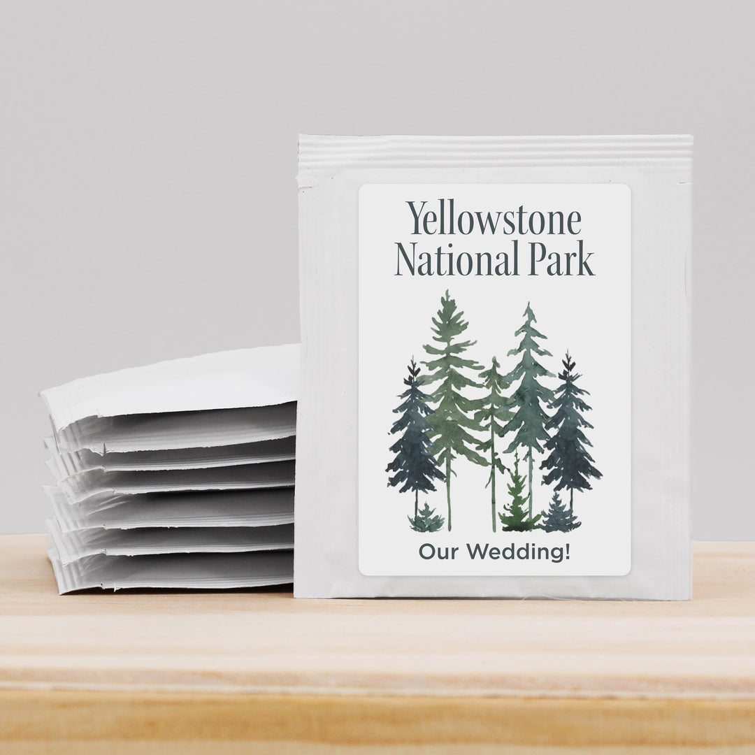 Watercolor Pine Trees Tea Bag Favors