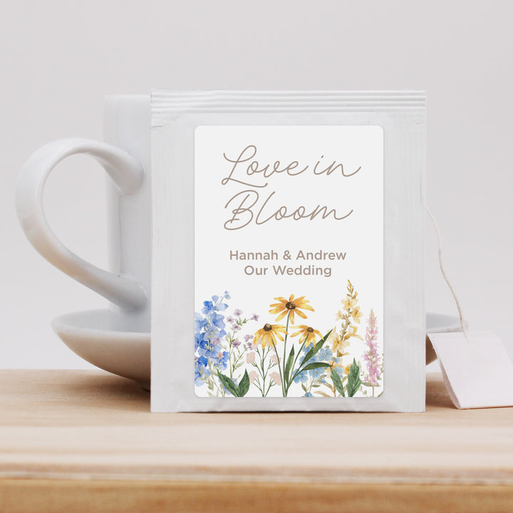 Let Love Grow Wedding Favor Tea, Wildflower Themed Bridal Shower Favors