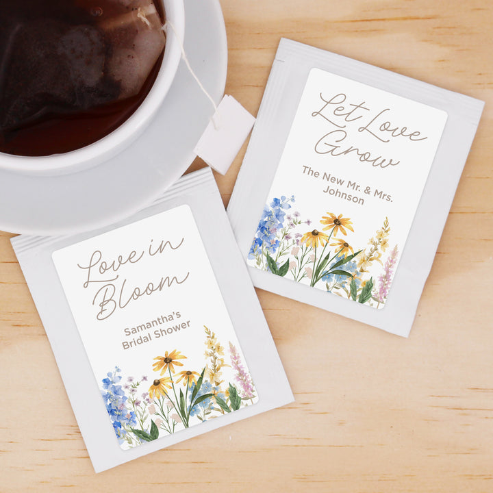Let Love Grow Wedding Favor Tea, Wildflower Themed Bridal Shower Favors